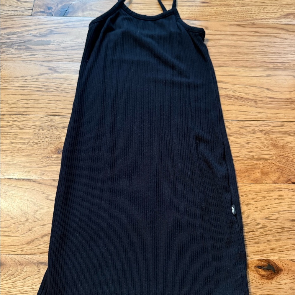 Kyte BABY Black Ribbed Cami Kids Dress